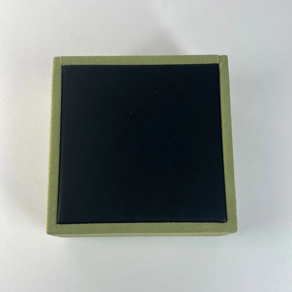 Van Cleef & Arpels Jewelry Box Green Suede Small Square Presentation Case VCA